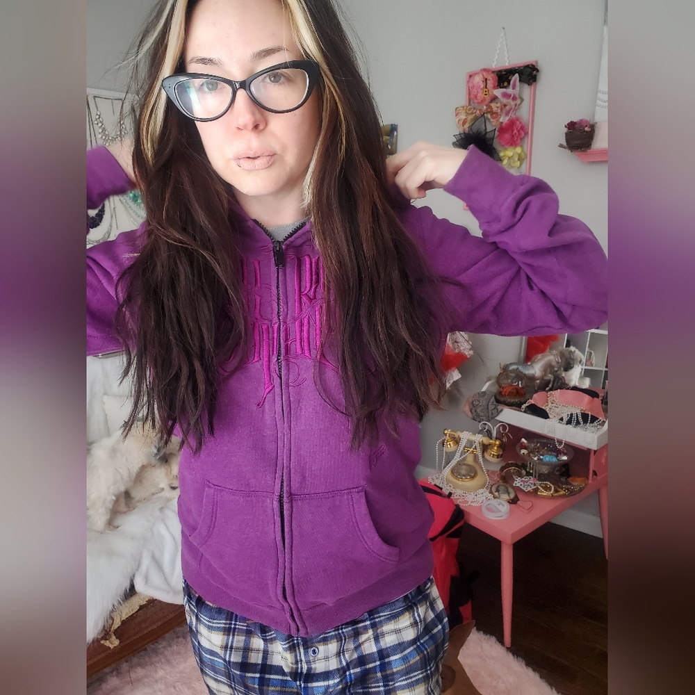 Purple Fox Hoody with Fur Lined Hood